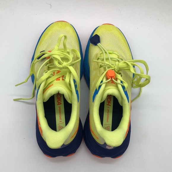 Hoka Y SpeedGoat 5 Youth Green/Blue/Orange 1134470 CGVO New with box No Lid - Picture 6 of 6